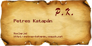 Petres Katapán névjegykártya